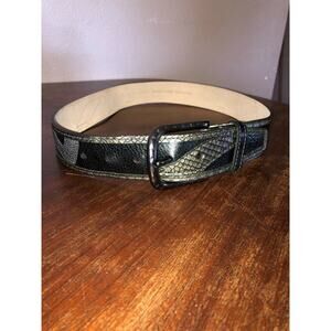 Cynthia Rowley Mob wife Edgy Punk Goth Leather Snake Print Belt
